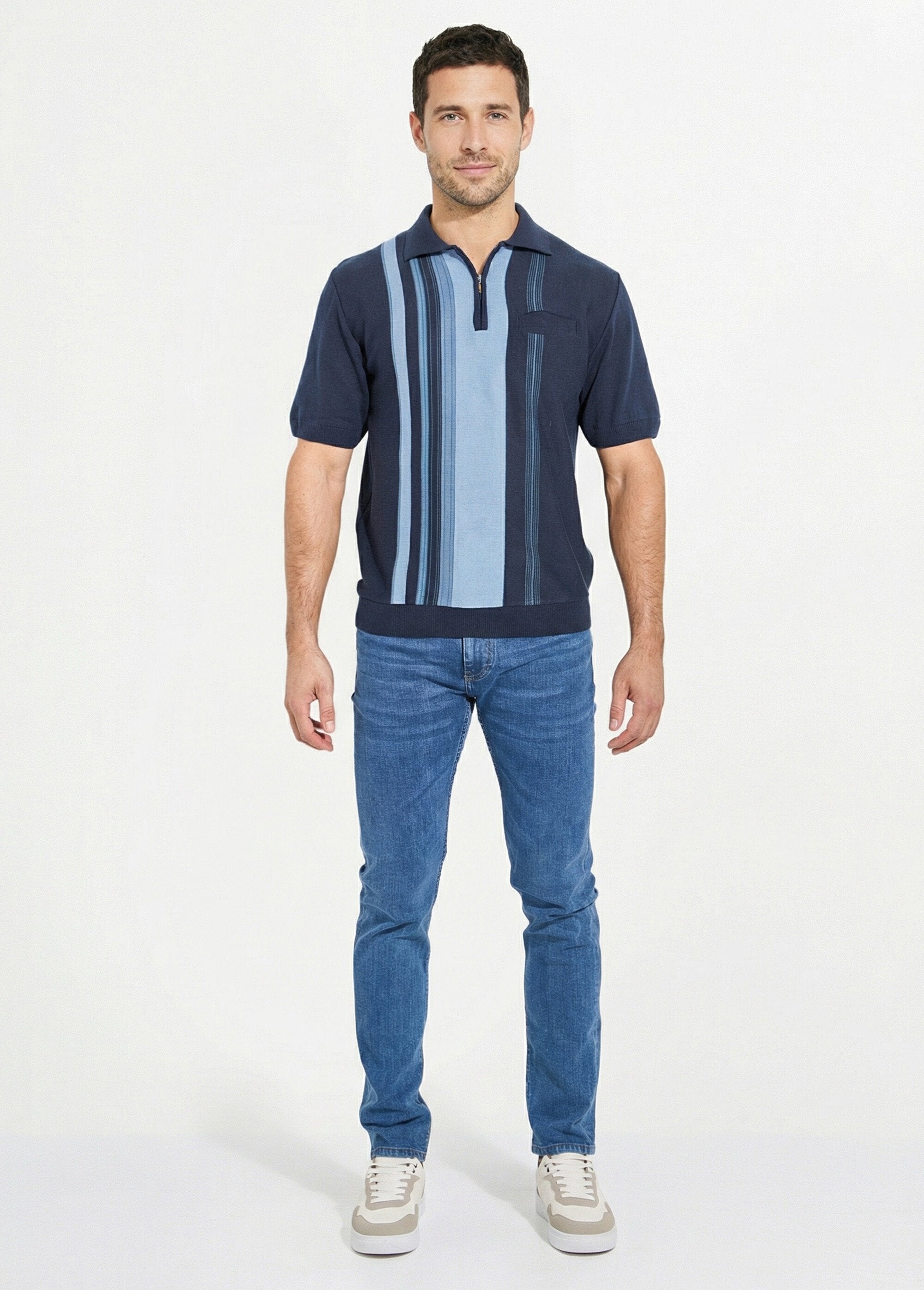 Polo_de_manga_corta_con_cremallera_y_rayas_jacquard_Marina_SF1_slim