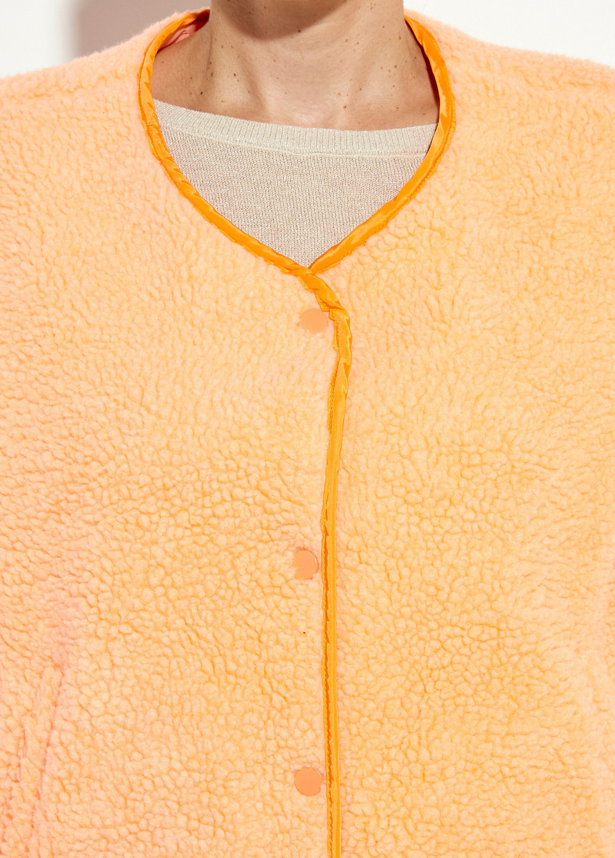 Chaleco_sin_mangas,_piel_sintética_fluorescente_Naranja_neón_DE1_slim