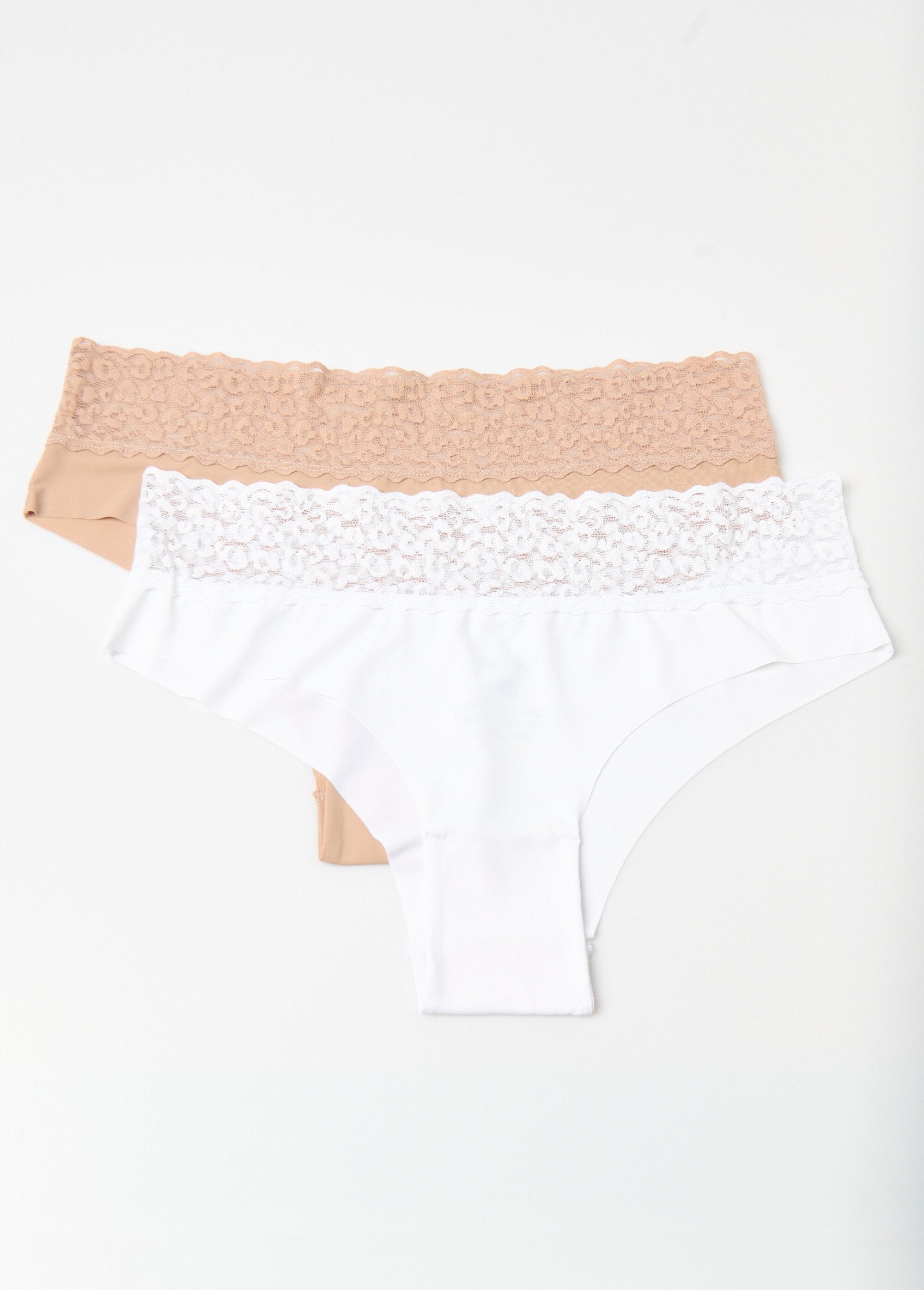 Lot_de_2_Shortys_microfibre_dentelle_Blanc_et_beige_FA1_slim