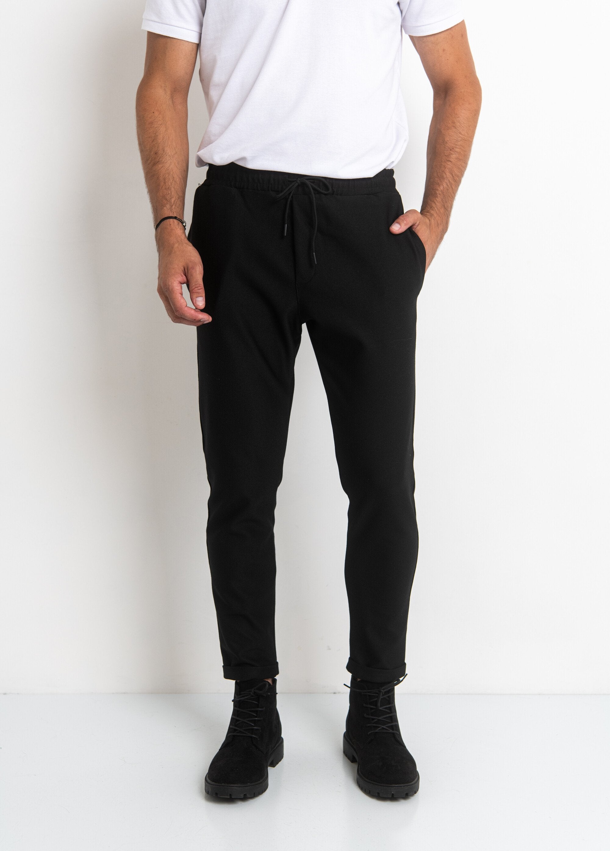 Pantalón_de_punto_piqué,_corte_entallado_Negro_FA1_slim