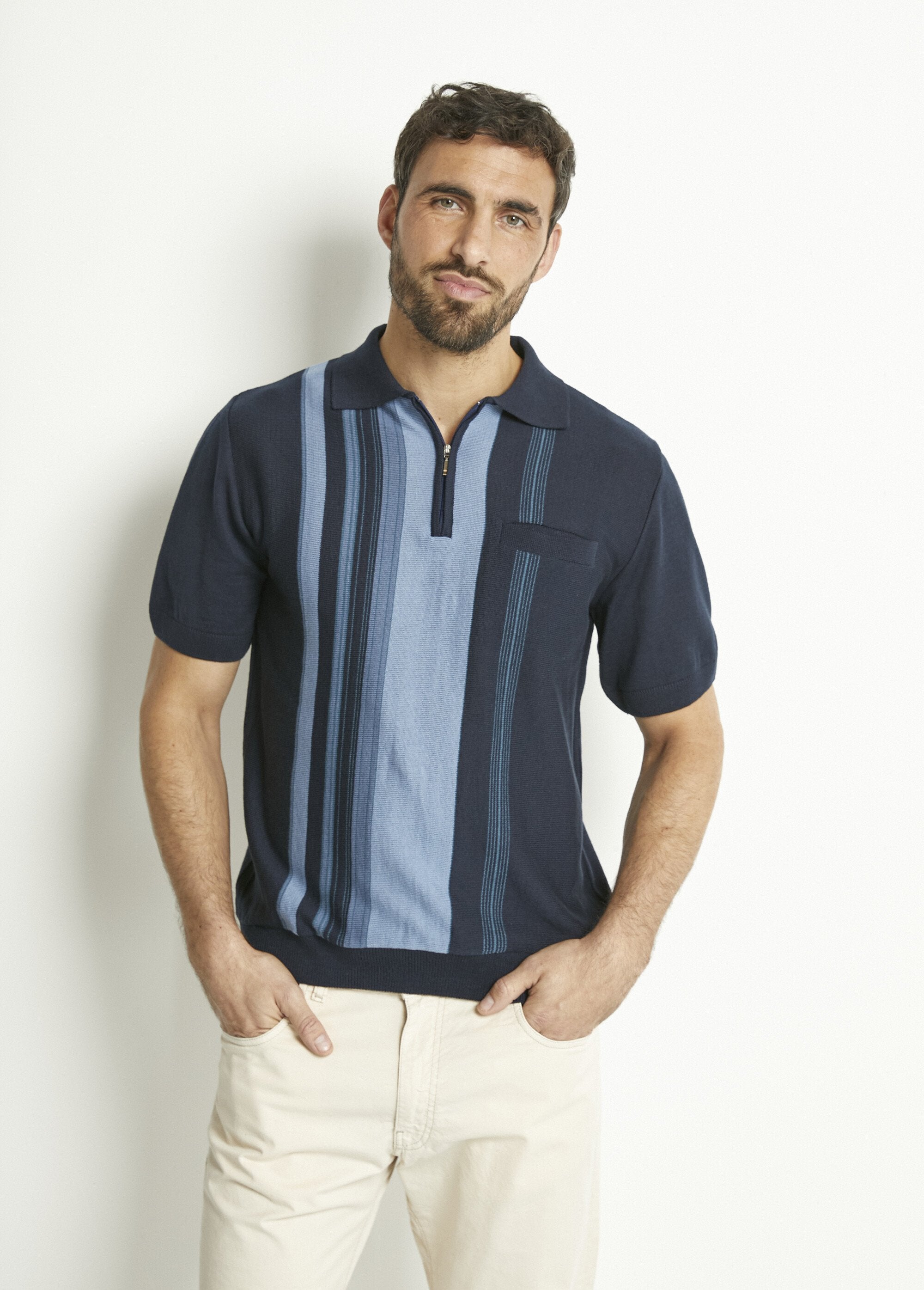 Polo_de_manga_corta_con_cremallera_y_rayas_jacquard_Marina_FA1_slim