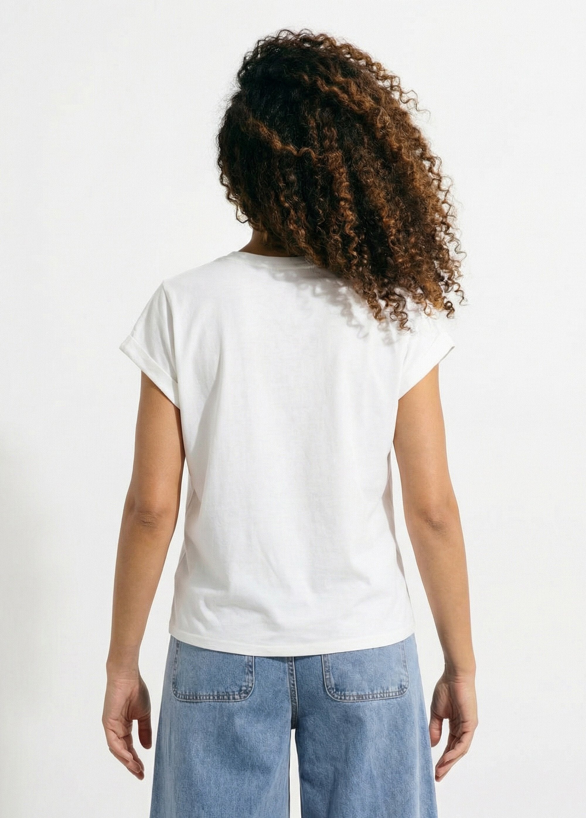 T-shirt_col_rond_avec_fleurs_stylisées_Blanc_imprime_DO1_slim