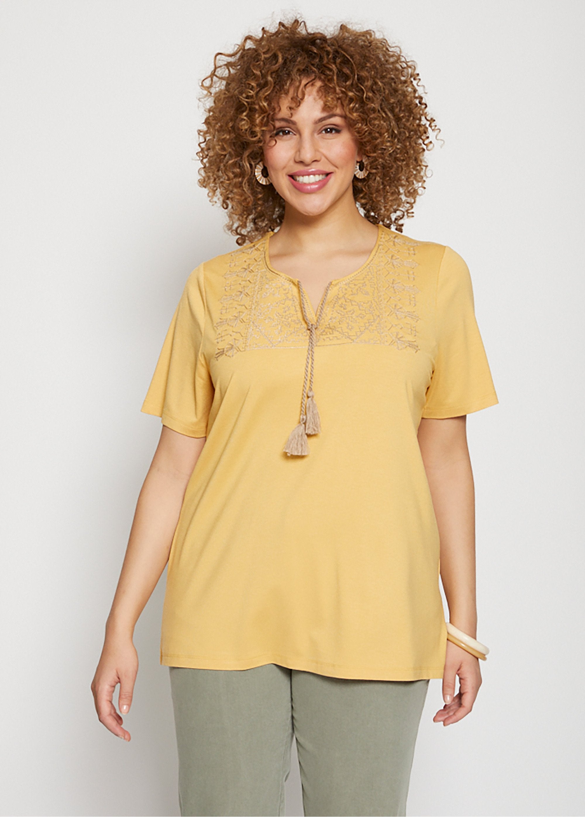 T-shirt_brodé_droit_lien_pompoms_Jaune_FA1_curvy