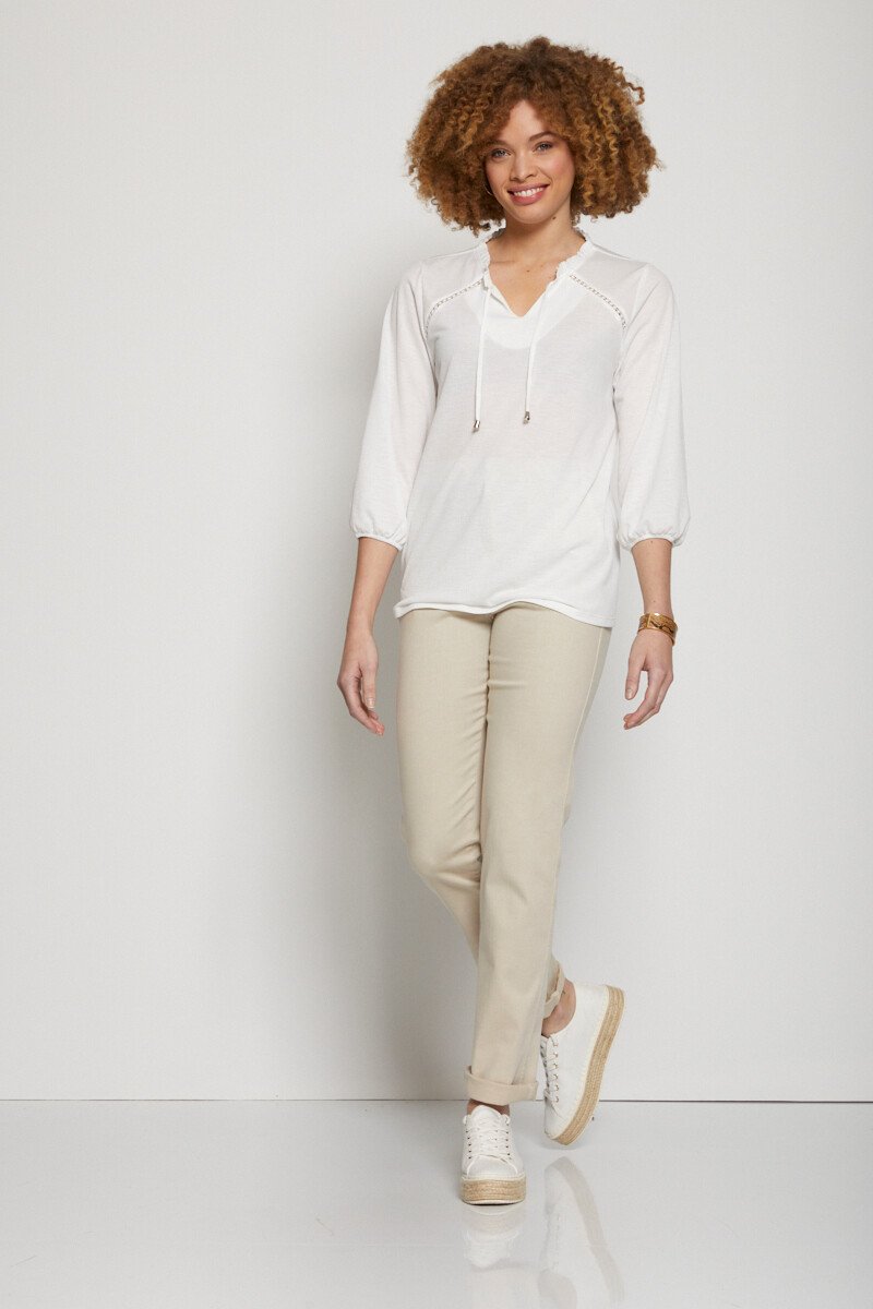 T-shirt_maille_reliéfée_esprit_blouse_Ecru_SF1_slim